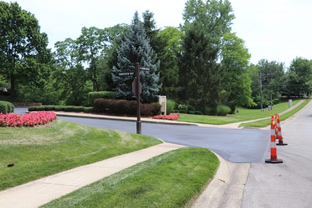 Libs Paving Company performs a sealcoating job for a client